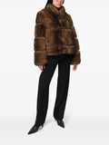 Sai Faux Mink Coat in Brown