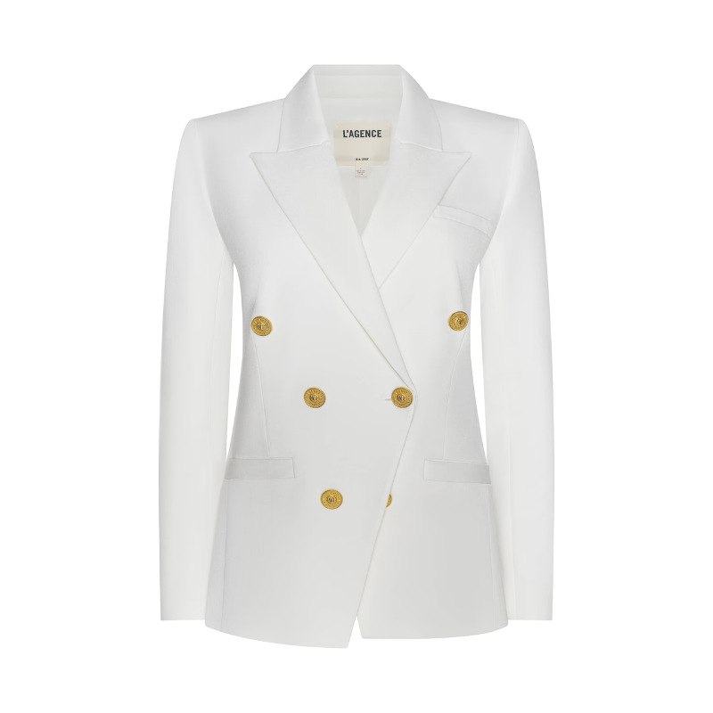 Kyomi Double-Breasted Blazer in White