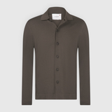 Fine Merino Full Button Shirt in Moss Green
