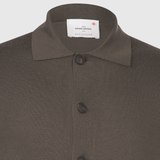 Fine Merino Full Button Shirt in Moss Green