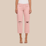 Blaine Cropped Jeans in Blush Pink