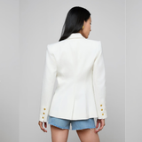 Kyomi Double-Breasted Blazer in White