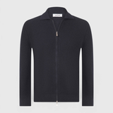Pearl Stitch Knit Zip Sweater
