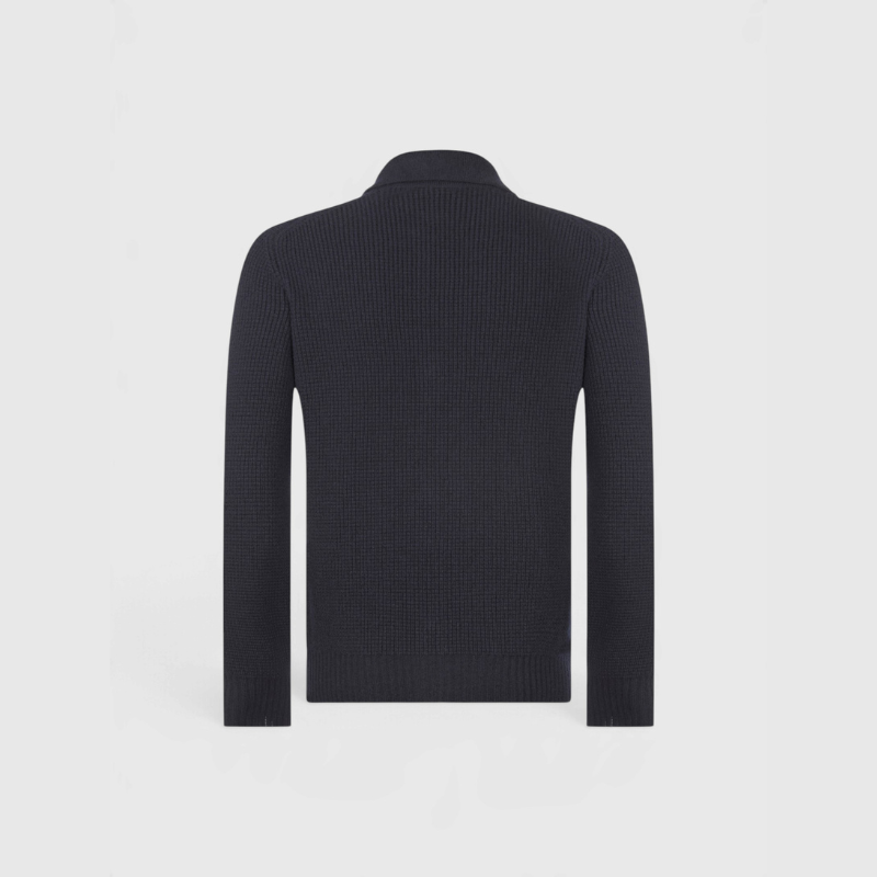Pearl Stitch Knit Zip Sweater