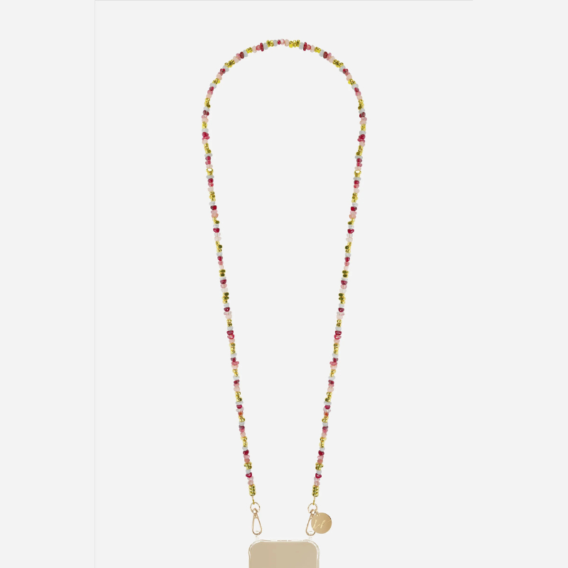 Liviya Beaded Phone Chain in Pink Multi