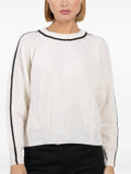 Crew Cashmere Knit with Black Detail