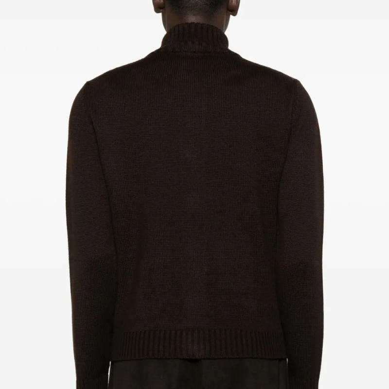 Suede Fronted Merino Knit Jacket