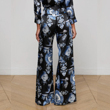 Silk Wide Leg Pant in Porcelain Print