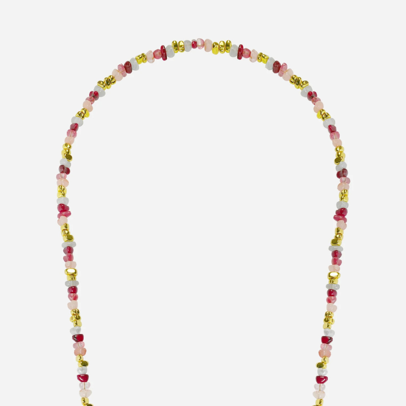 Liviya Beaded Phone Chain in Pink Multi