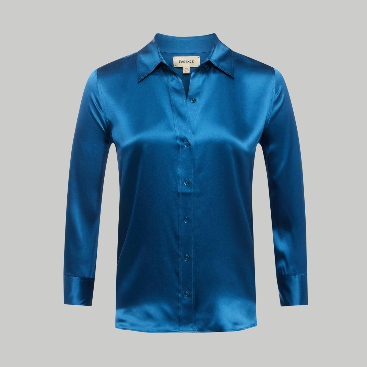 Dani Silk Blouse in Stone Blue
