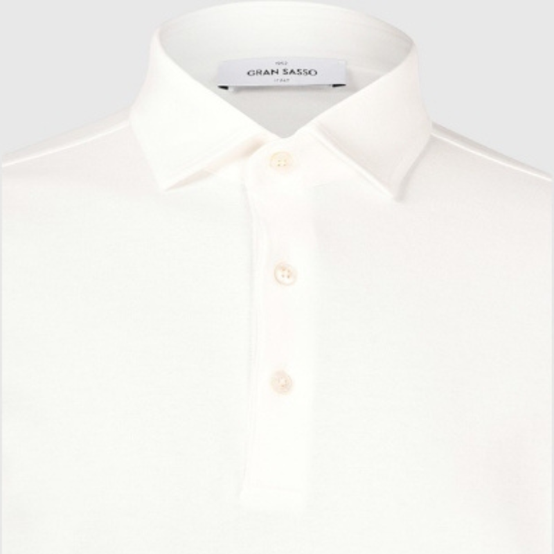 Pima Cotton Interlock Jersey Polo - White