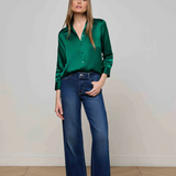 Dani Silk Blouse in Bottle Green