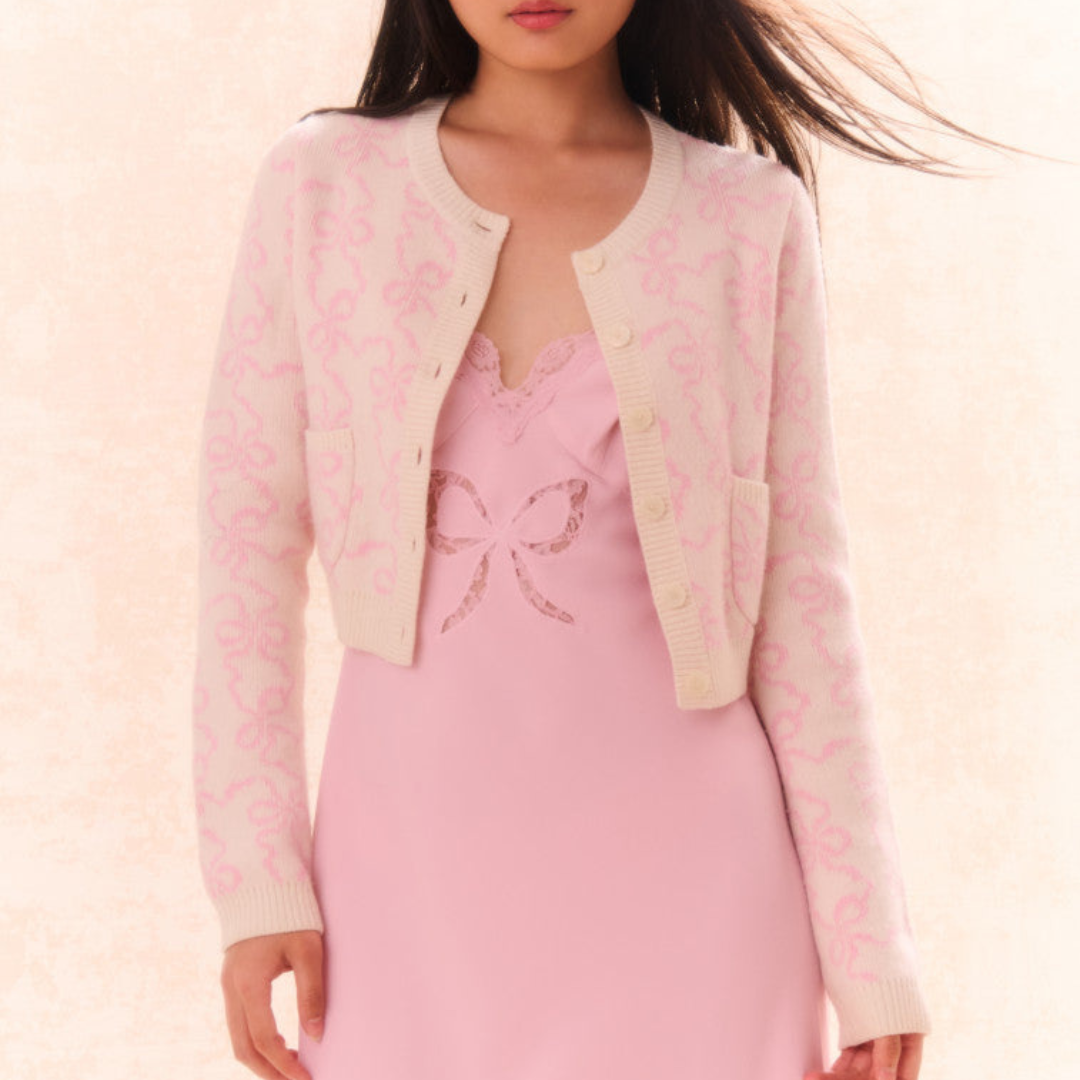 Veronika Bow Print Cardigan