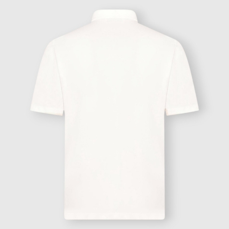 Pima Cotton Interlock Jersey Polo - White