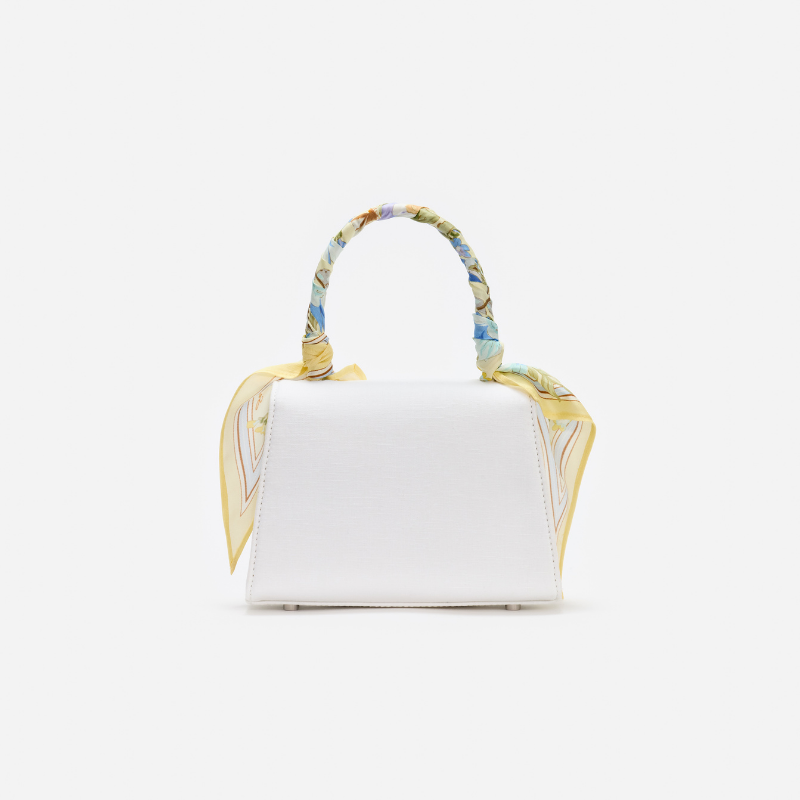 Cream Linen Lemon Floral Mini Bag