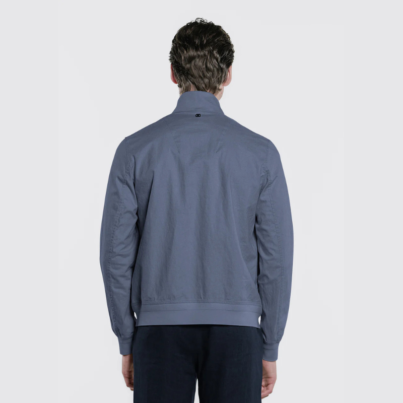Soil Techno Linen Bomber Jacket in Blue