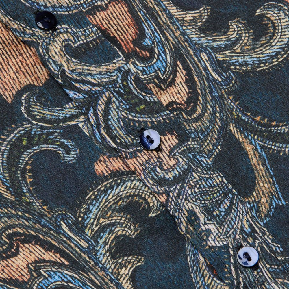 Dani Silk Blouse in Midnight Paisley