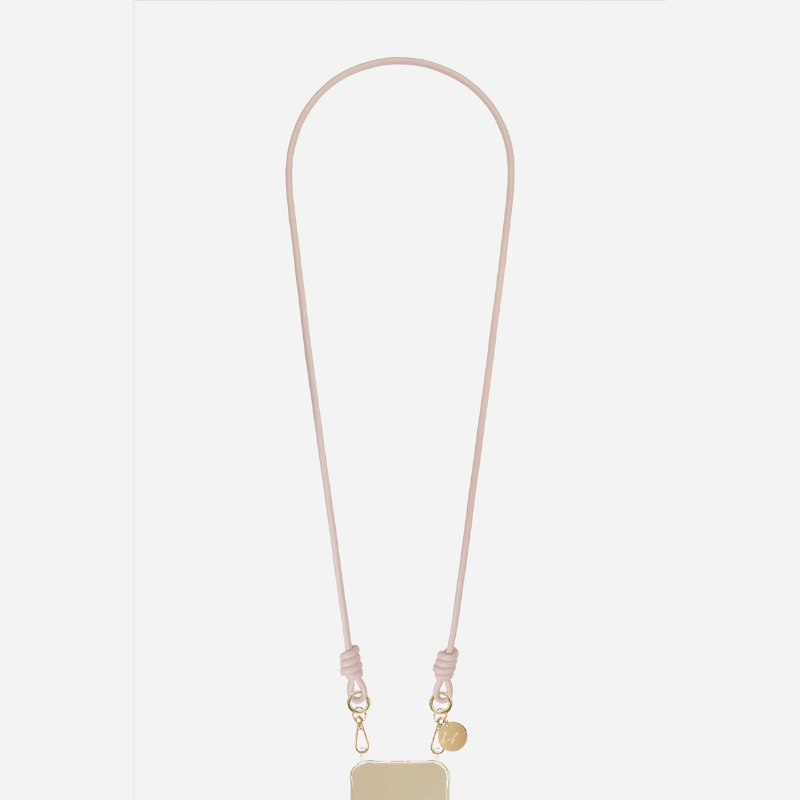 Nolan Vegan Leather Tie Phone Chain - Pink