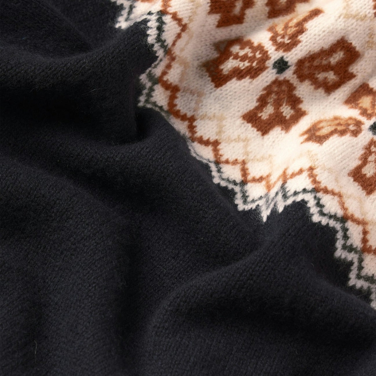 The Cashmere Fairisle Cardi in Navy