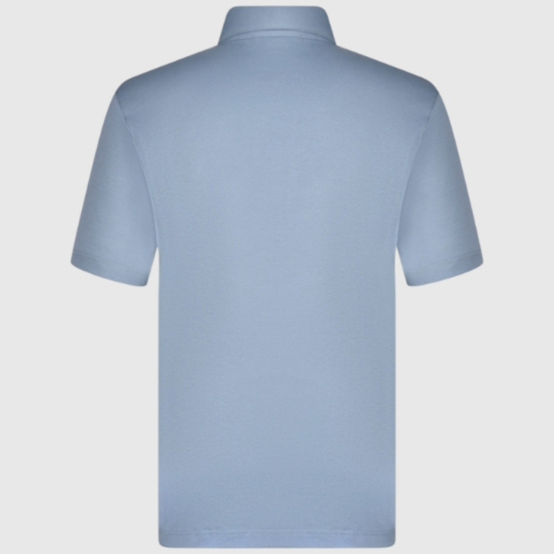 Pima Cotton Interlock Jersey Polo - Blue