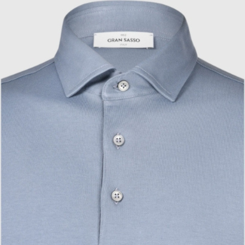 Pima Cotton Interlock Jersey Polo - Blue