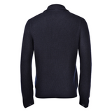 Rib Knit Polo in Navy
