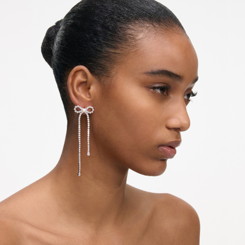 Crystal Droplet Bow Earrings