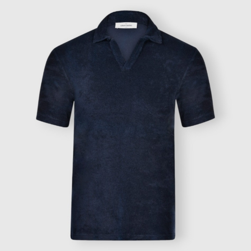 Terry Cotton Skipper Polo in Navy