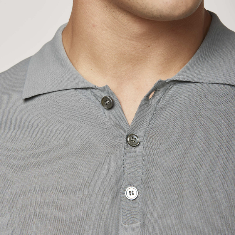Dry Cotton Polo Shirt in Grey