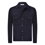 Wool and Cashmere Overshirt in Navy