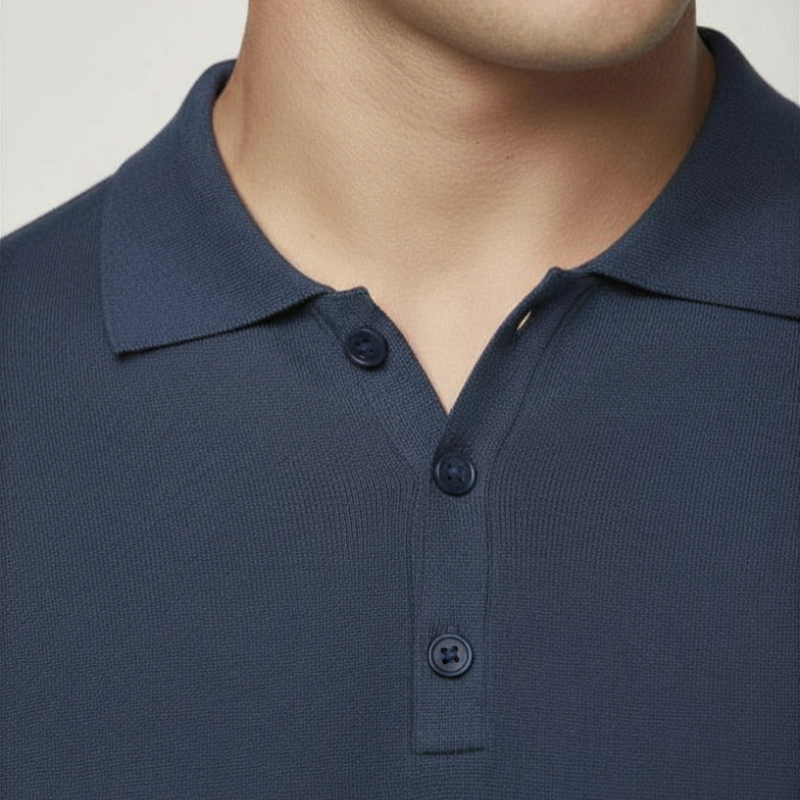 Dry Cotton Polo Shirt in Airforce Blue