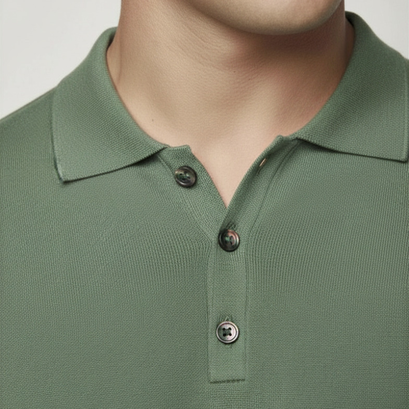 Dry Cotton Polo Shirt in Sage Green
