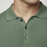 Dry Cotton Polo Shirt in Sage Green