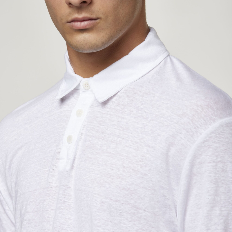 Short Sleeve Linen Polo