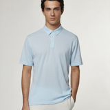 Short Sleeve Linen Polo in Sky Blue