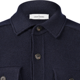 Wool and Cashmere Overshirt in Navy