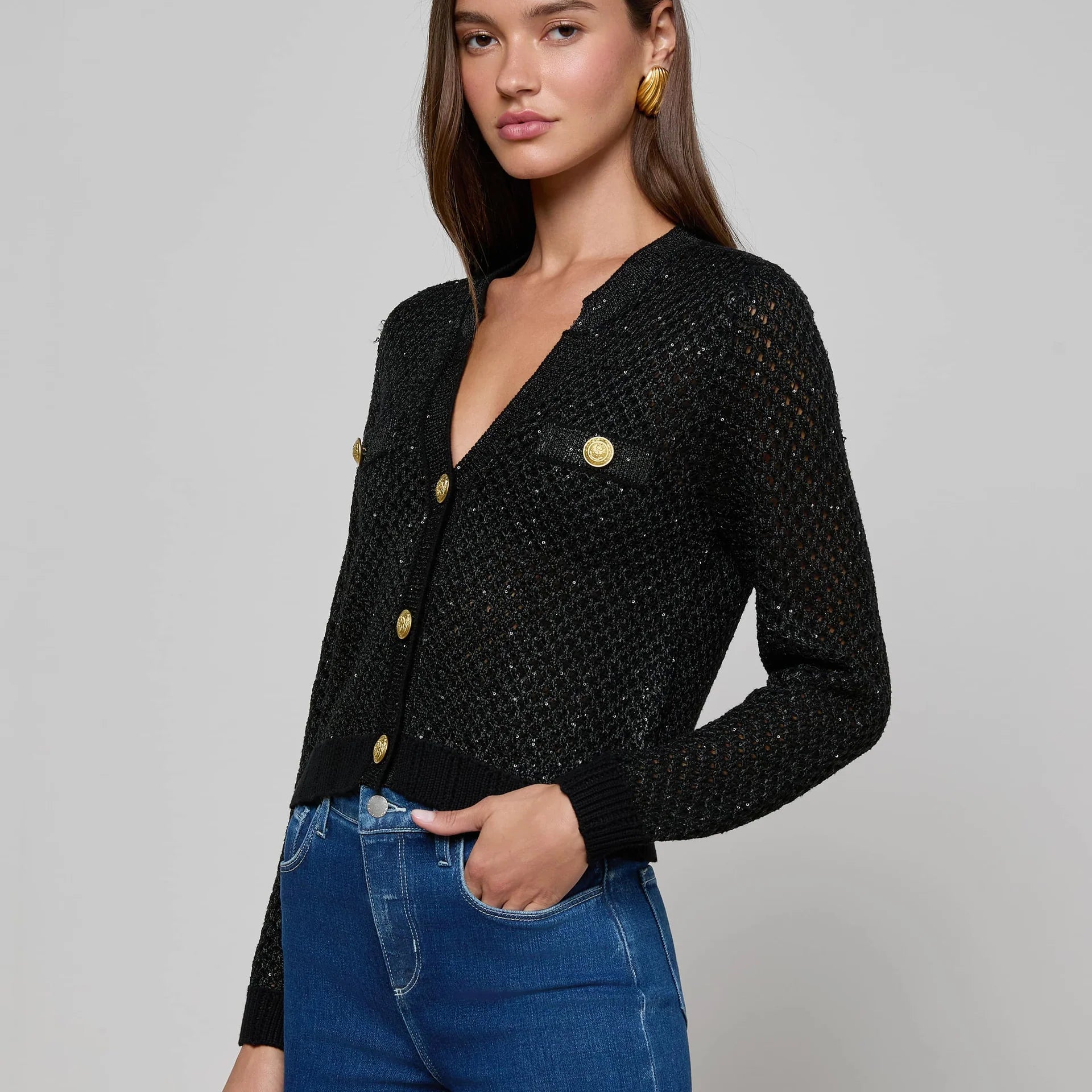 Blanca Sequin Cardigan