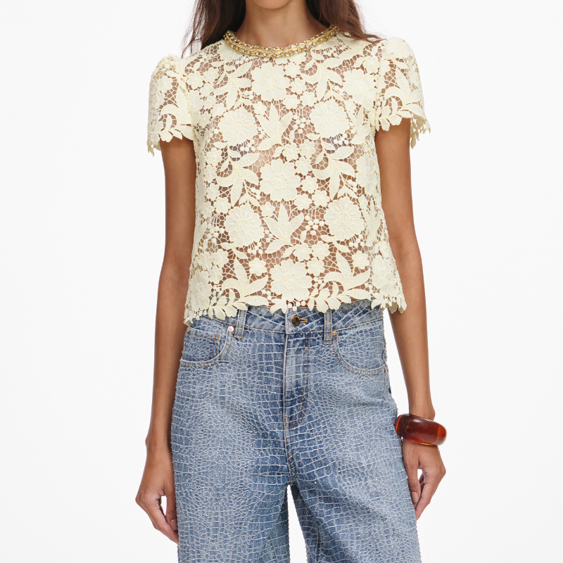 Yellow Lace Top