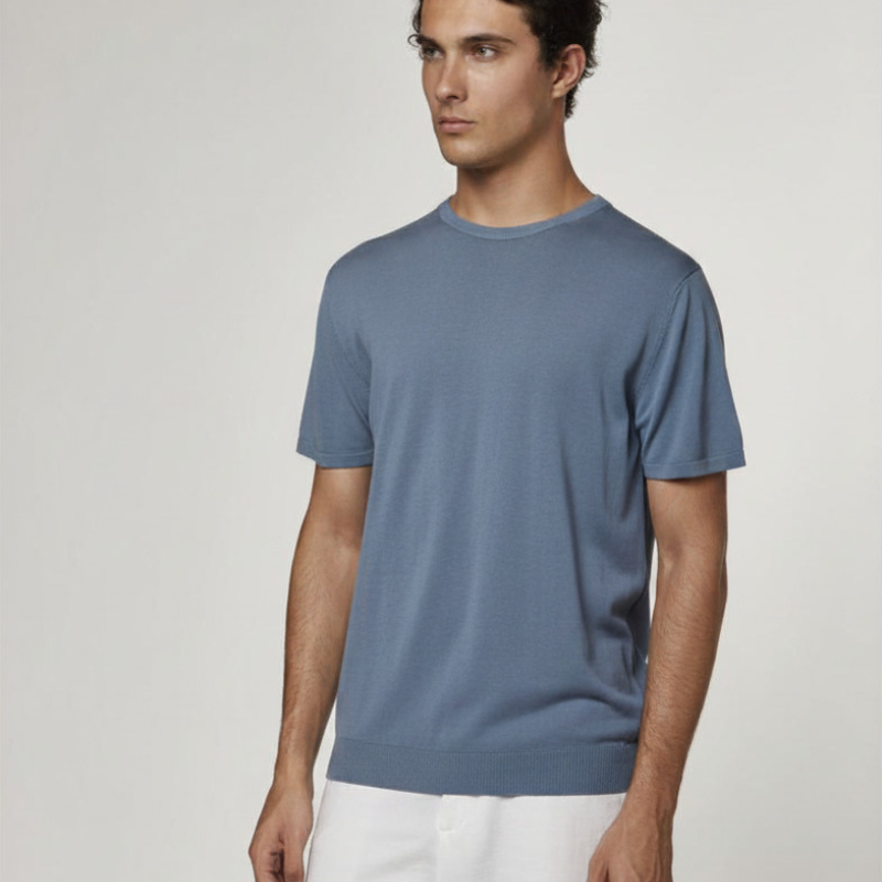 Dry Cotton T-shirt in Airforce Blue