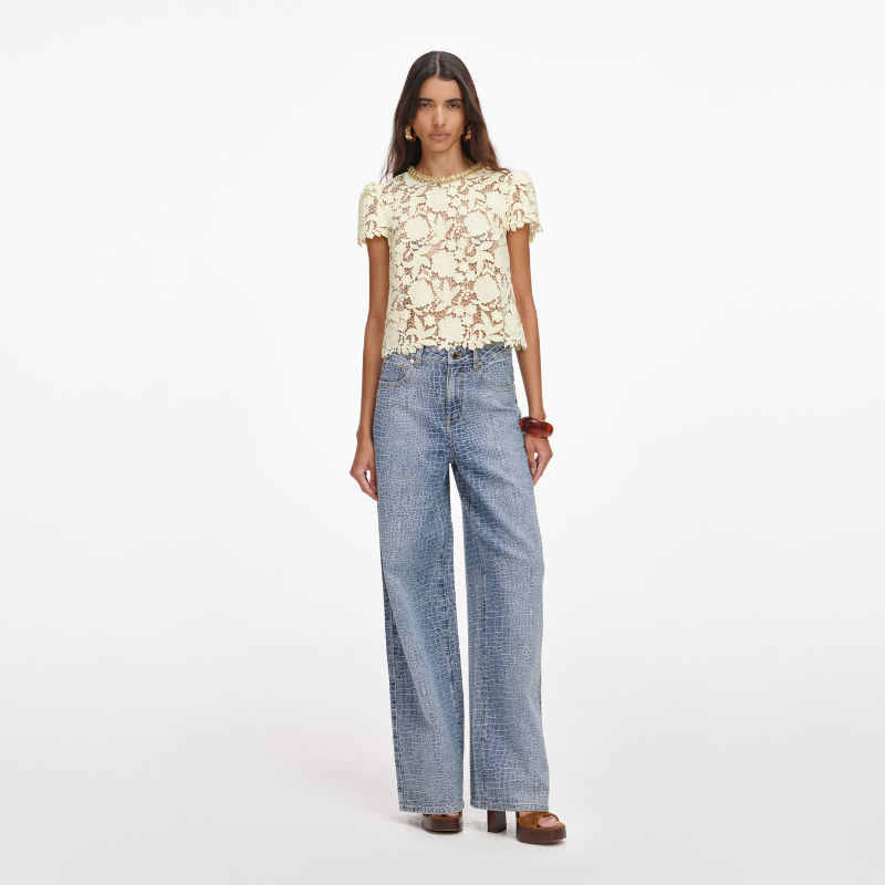 Yellow Lace Top