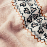 The Cashmere Fairisle Crew Sweater in Pink Sand