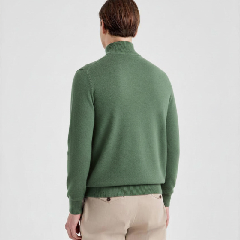 Cotton Crepe Button Cardigan in Sage Green