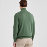 Cotton Crepe Button Cardigan in Sage Green