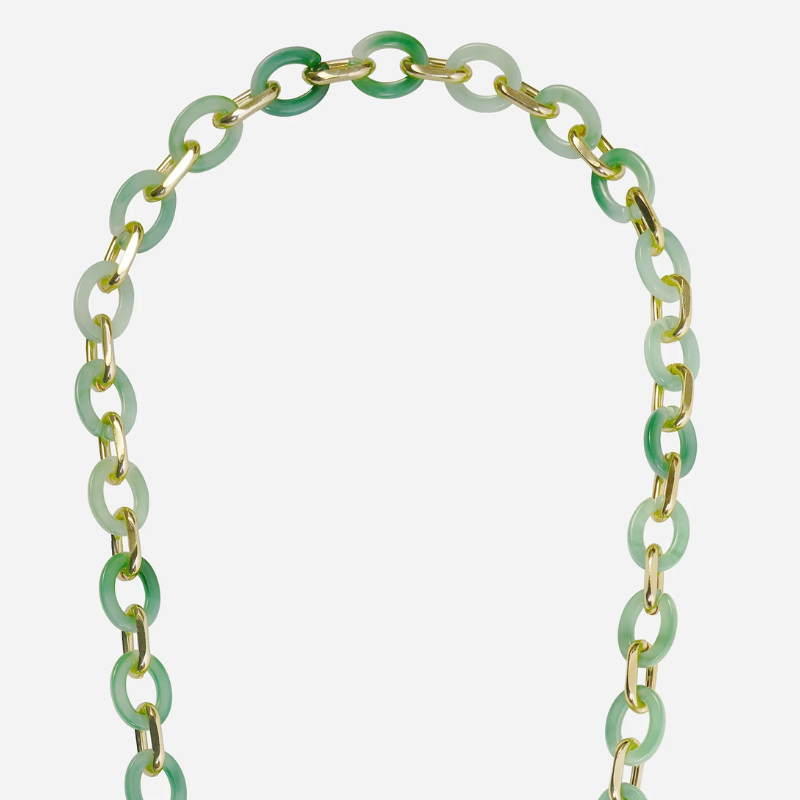The Cassy Phone chain - Mint Green & Gold