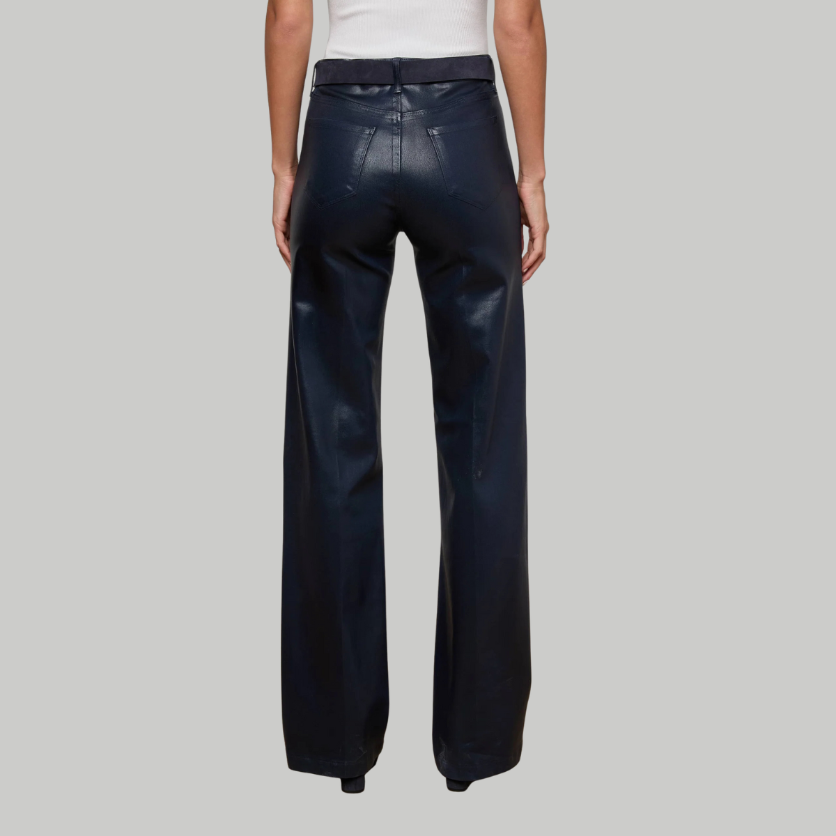 Clayton Coated Wide-Leg Jean in Midnight