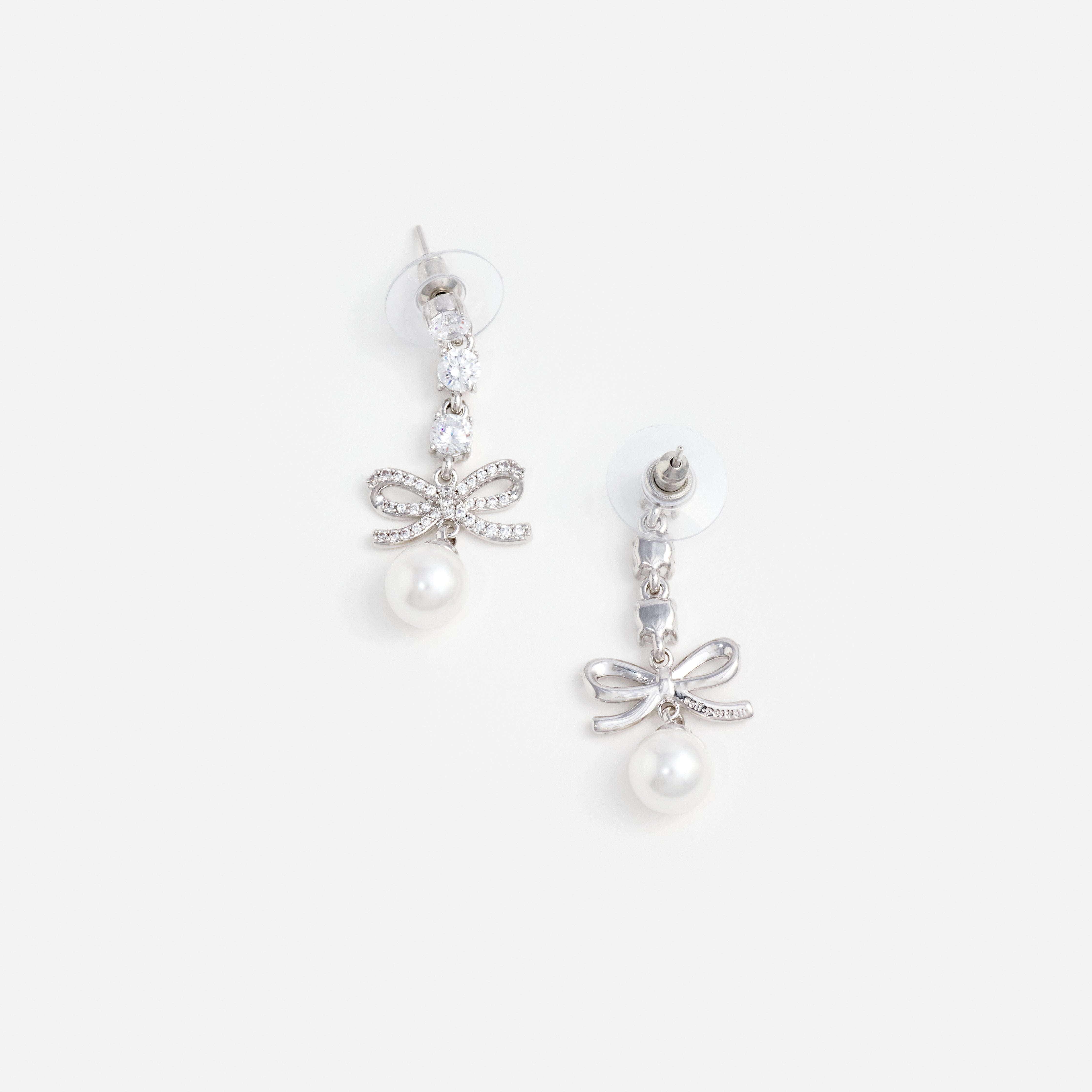 Bow Crystal Charm Earring