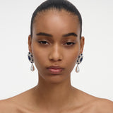 Blue Crystal Pearl Droplet Earring