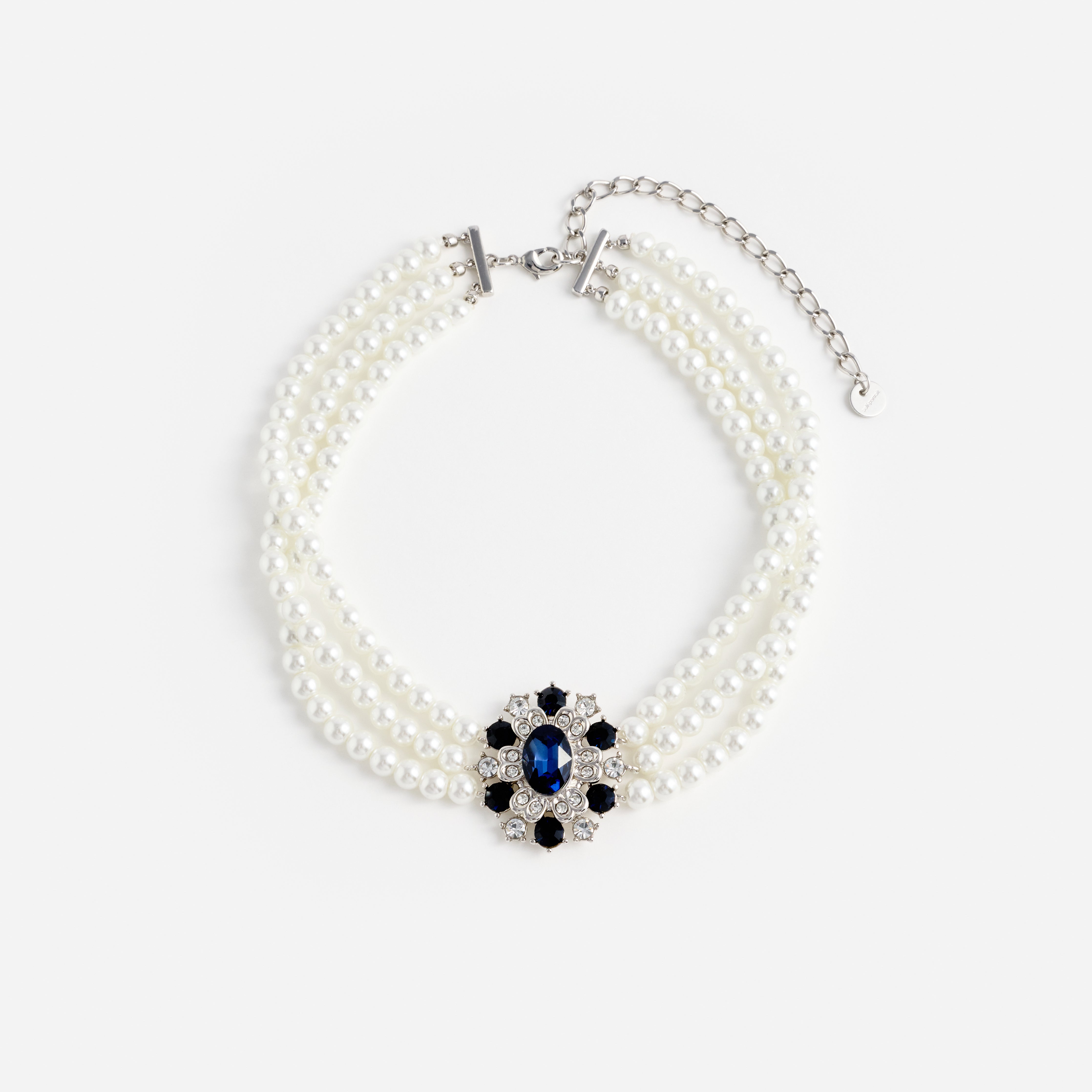 Blue Crystal Pearl Choker
