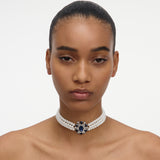 Blue Crystal Pearl Choker