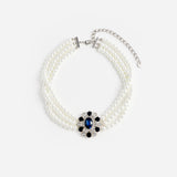 Blue Crystal Pearl Choker